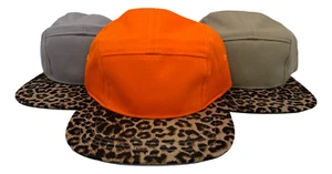 Gorra de béisbol City Hunter 5 paneles patinador patrón de leopardo billete plano gorra club - Imagen 1 de 18