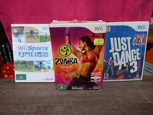 Nintendo Wii Dance Bundle - Zumba Fitness Join Party, Wii Sports, Just Dance 3 - Picture 1 of 4