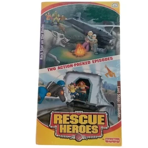 Fisher-Price Rescue Heroes VHS 2001 Rock Star On The Rocks & Last Stop Disaster - Picture 1 of 6