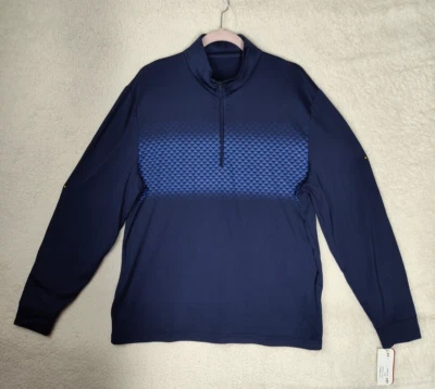 Grand Slam Men Sweatshirt Medium Blue Polyester 1/4 Zip Up Athletic Fit Pullover - Image 1 of 4