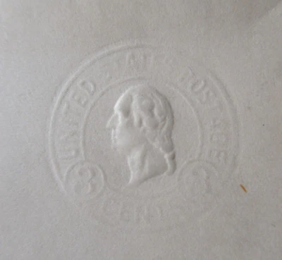 US Postal Stationery U436-U439 ERROR NO INK Envelope, George Washington, 3 Cents - Image 1 of 4
