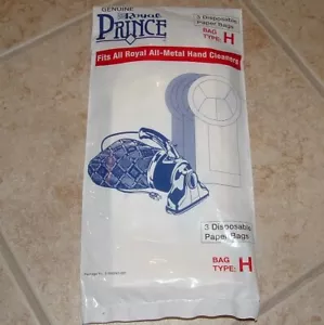 NOS Royal Prince Hand Vacuum Type H Disposable Bags 3 Pack *NEW* - Picture 1 of 3