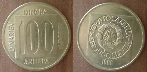 Yugoslavia 100 Dinara 1988 Europe Centrale Coin Dinara Free Shipping Worldwide - Picture 1 of 3