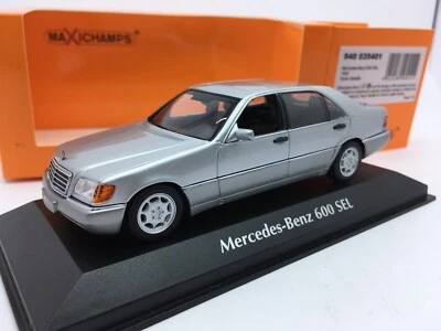 🇺🇦 1:43 Mercedes W140 140 500SEL SEL SE 600 Minichamps Silver 1991 Best 1/43 2 - Image 1 of 4