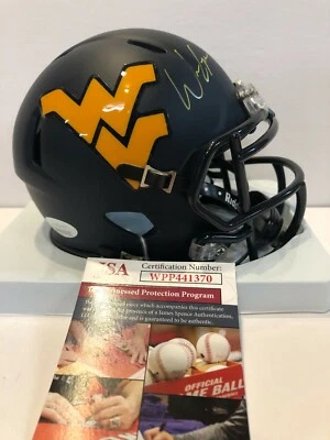 WILL GRIER AUTOGRAPHED SIGNED WEST VIRGINIA MOUNTAINEERS MINI HELMET JSA COA - Image 1 of 3