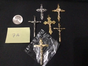 Lot of 6 Crosses Silver Tone and Gold Tone - Picture 1 of 2