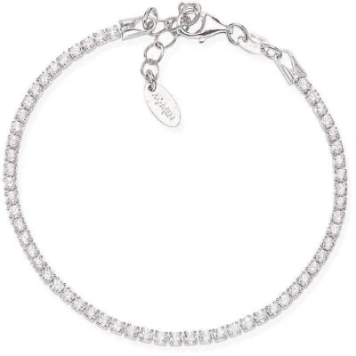 Amen Bracciale Donna Tennis Argento con Zirconi Regolabile da 19 a 22cm BTBB18 - Immagine 1 di 2