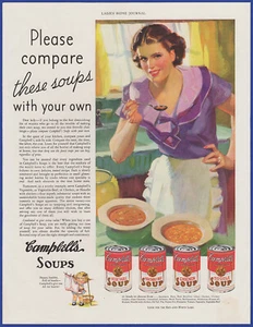 Vintage 1935 CAMPBELL'S Soups Food Kitchen Décor Ephemera 30's Print Ad - Picture 1 of 1