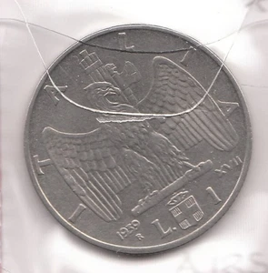 A185: Moneta Coin Vittorio Emanuele III - 1 Lira Impero 1939 XVII Anti Magnetica - Picture 1 of 1