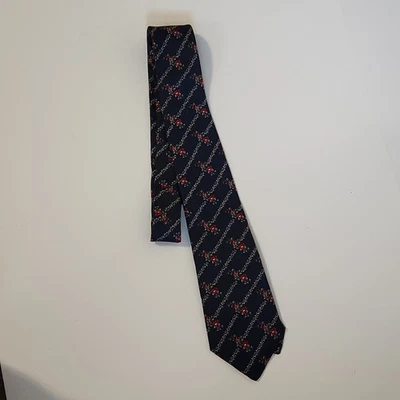 De colección Paco Rabanne Paris Para Hombre 100% Azul Seda Con Rojo Diseño Floral Negocios Foto 1 de 4