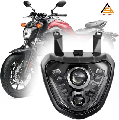 For Yamaha MT-07 FZ-07 MT07 FZ07 2014 2015 2016 2017 LED Headlight DRL Projector - Image 1 of 4