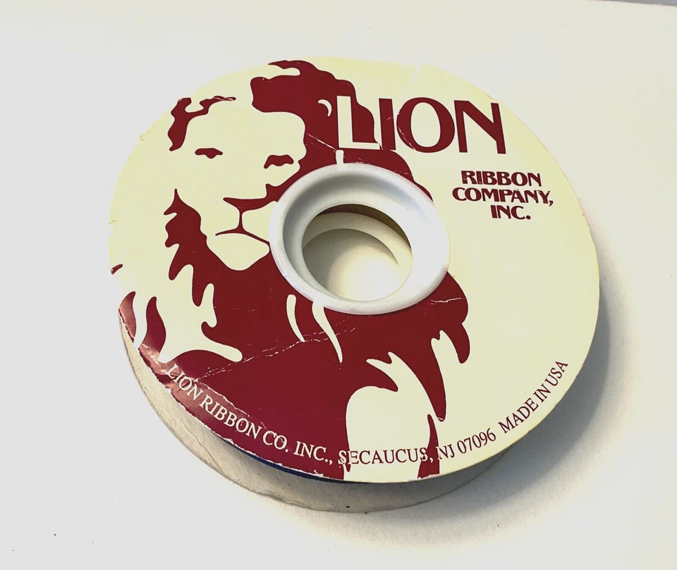 Vintage Ribbon Lion Ribbon Company Royalty Plaid 40 Yards Shimmer 1” Wide - Image 1 of 4