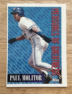 1994 Topps - Measures of Greatness Paul Molitor #609 - NM condition - FREE SHIP - Image 1 of 2