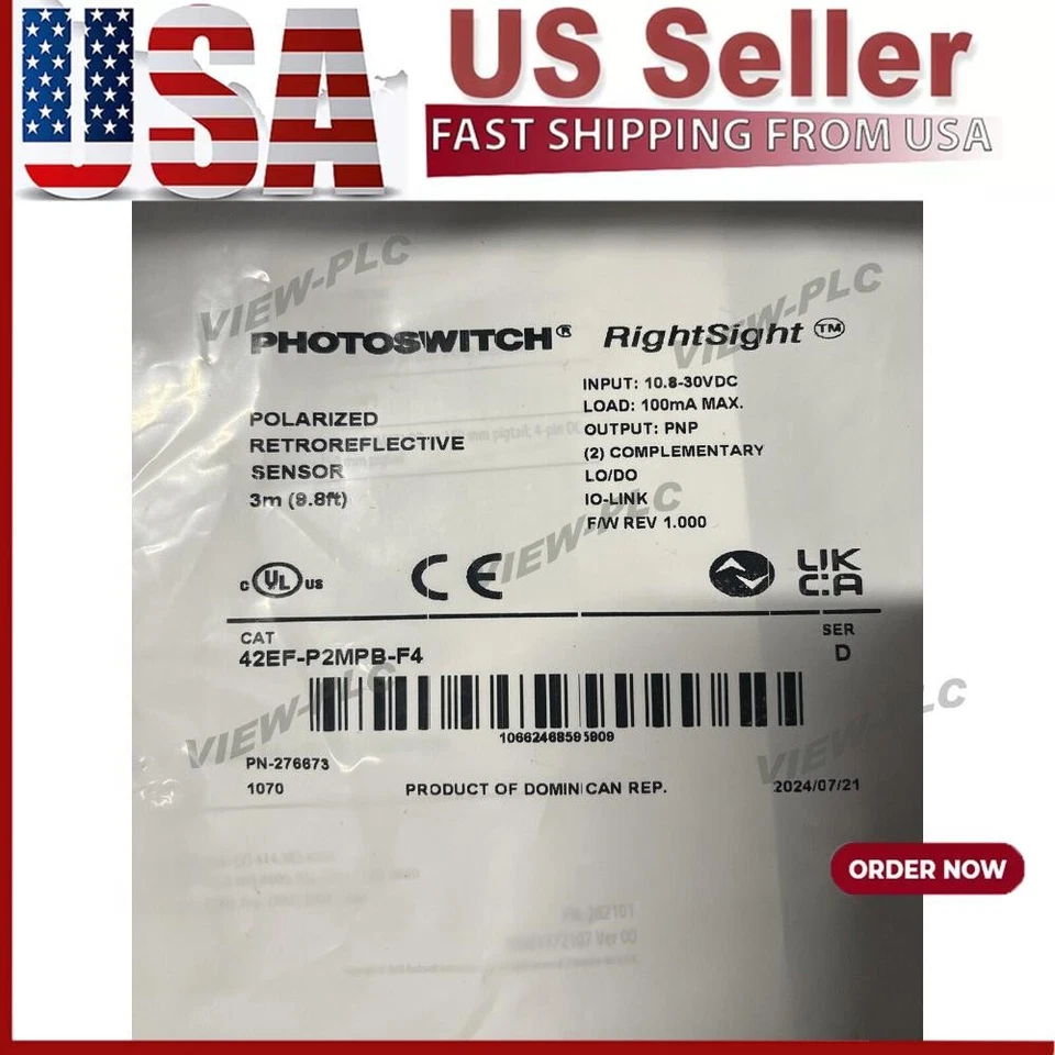 Allen Bradley 42EF-P2MPB-F4 Polarized Retroreflector Sensor NEW  US Free Tax - Image 1 of 4