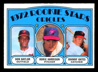 1972 Topps O Pee Chee Baseball #474 estrellas novatas Don Baylor Harrison Oates casi nuevo Foto 1 de 2