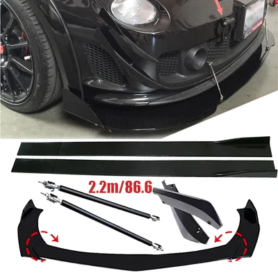 Front Bumper Lip Spoiler Splitter Car Body Rear For Fiat 500 - Imagem 1 de 4
