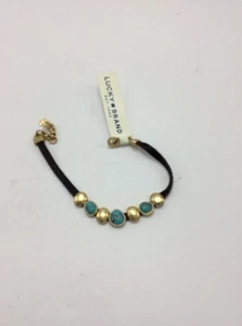 Lucky Brand leather band turquoise bracelet UK64 - Picture 1 of 5
