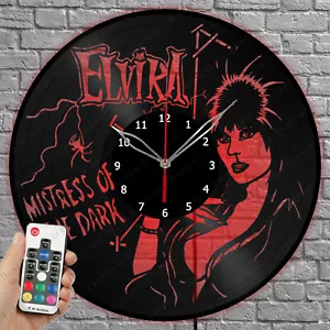 Reloj de Vinilo LED Elvira Mistress Luz Disco de Vinilo Reloj de Pared Decoración del Hogar 2013 - Imagen 1 de 11