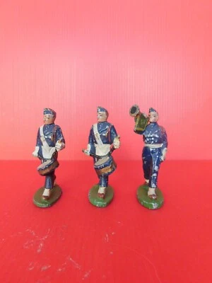 QUIRALU / MILITAIRES / BEAU LOT DE 3 MUSICIENS DES CHASSEURS AU DEFILE - Photo 1/2