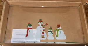 Pampered Chef Snowmen Rectangular Glass Serving Platter #2821 ~ NEW Christmas - Picture 1 of 5