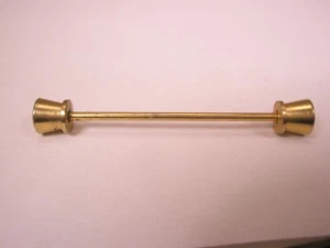 1-3/4" White Ball Ends, Screw Type, Gold Tone Vintage Collar Bar L136 - Picture 1 of 5