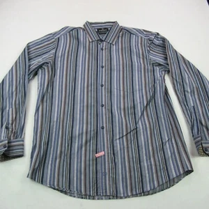 Bugatchi Shirt Mens XL Button Up Classic Fit Checks Classic Stripes Flip Cuffs - Picture 1 of 9