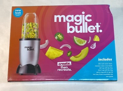 Magic Bullet Blender Stainless Steel Blade & Tall Cup Black Base 7 Pieces - Image 1 of 4