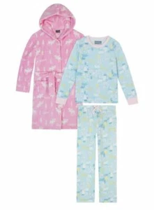 Eddie Bauer Youth 2-piece PJ Set with Robe, Moose, Color: Pink, Blue, X-Small - Picture 1 of 11