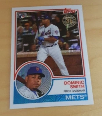 2018 Topps Dominic Smith 1983 Anniversary Chrome Rookie Card Mets - Image 1 of 2