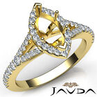 Marquise Diamond Engagement 18k Yellow Gold Halo Setting Semi Mount Ring 0.5Ct