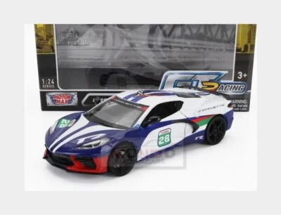 1:24 MOTORMAX Chevrolet Corvette #28 Racing 2020 White Blue MTM73794 - Immagine 1 di 2