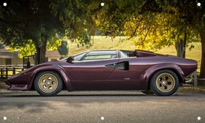 Lamborghini Countach 3'X5' VINYL BANNER MAN CAVE RACE GARAGE SIGN MECHANICS SHOP - Picture 1 of 1