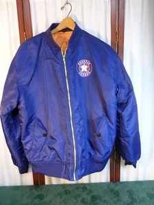 Houston Oilers Men's Dark Blue Zippered Jacket w/Pockets & Quilted Lining-Size L - Picture 1 of 15