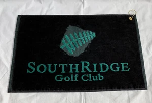South Ridge Golf Club Golf Bag Towel 100% Cotton Black & Green - Picture 1 of 4