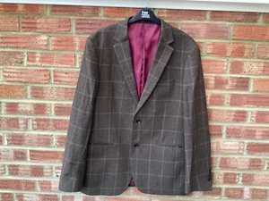 Men’s Country Style Checked Blazer/ Jacket Size 42R Brown/ Khaki Colour - Picture 1 of 13