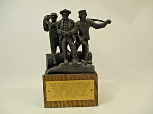 Vintage Solid Bronze Statue Replica Lumberman's Monument Calumet MI Copper Work - Picture 1 of 9