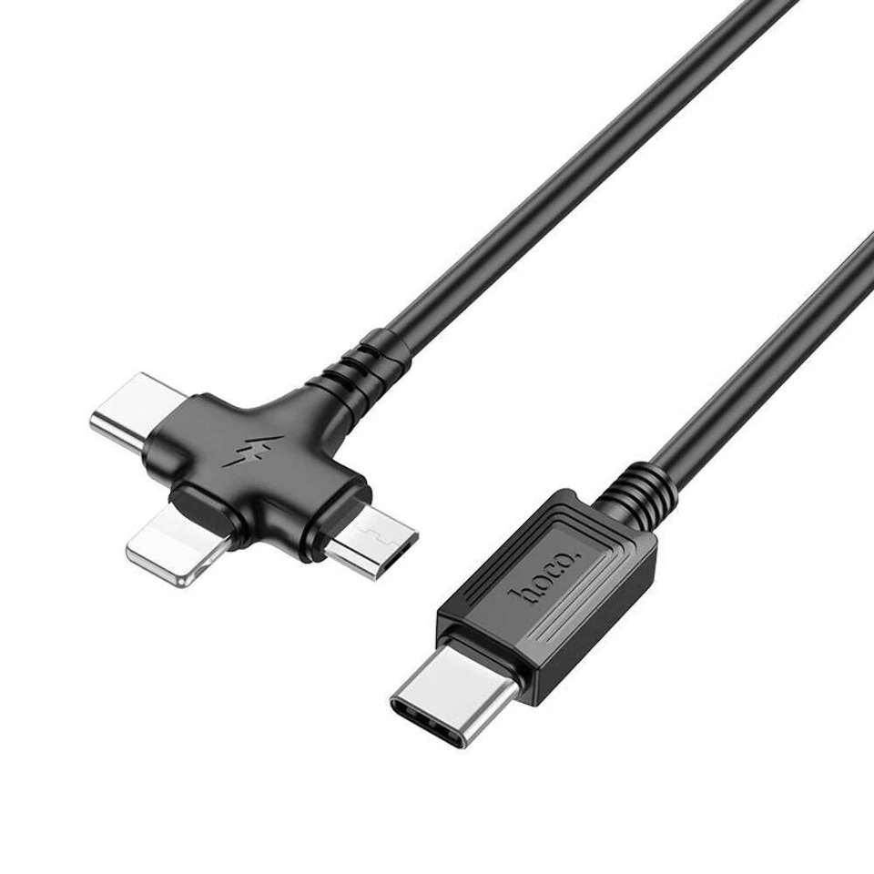 3in1 USB-C to  iPhone USB-C Micro-USB Charging Cable - AU STOCK - Изображение 1 из 1