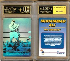 Muhammed Ali 1991 KAYO Boxing THE GREATEST Gold Hologram Card Graded ASG 10 #H