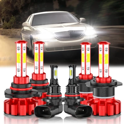 Kit de faróis de LED alto baixo+ lâmpadas de neblina 6K para Lincoln Town Car 2003-2011 - Imagem 1 de 4