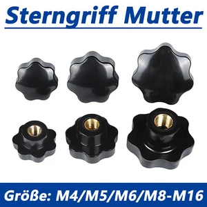M4/M5/M6/M8/M10/M12/M16 Sterngriff Mutter Rändelmutter Sternmutter Klemmmutter - Bild 1 von 30
