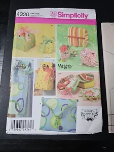 Simplicity 4320 One Size Fabric Gift Boxes Craft Sewing Pattern FF & UNCUT - Picture 1 of 4