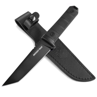 Mossy Oak 10" Tactical Fixed Blade Knife w/Sheath Full Tang Tanto Hunting Knife - Image 1 of 4