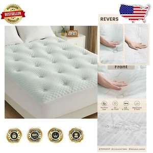 Eco-Friendly Reversible Mattress Pad for California King - Maximum Sleep Comfort - Picture 1 of 9
