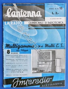 Rivista di Radiotecnica - L'Antenna La Radio -  N° 13 - 1939 - Picture 1 of 1