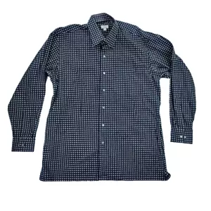 Maus & Hoffman Mens Dress Shirt L Navy Blue Red White Long Sleeve - Picture 1 of 6