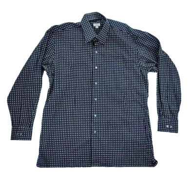 Maus & Hoffman Mens Dress Shirt L Navy Blue Red White Long Sleeve - Image 1 of 4