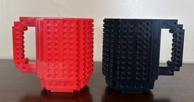 Juego de 2 tazas Lego de ladrillo construidas sin BPA de 12 oz para los principales fabricantes de ladrillos Foto 1 de 4