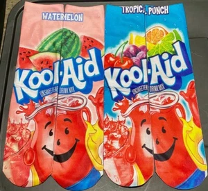 KOOL-AID - 2 Pair Socks Pack: Watermelon & Tropical Punch Flavors -SHIPS FREE - Picture 1 of 6