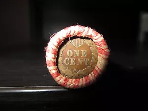 SEALED WHEAT INDIAN HEAD PENNY MIX SHOTGUN ROLL WITH INDIAN CENT END COIN LOT KW - Picture 1 of 3