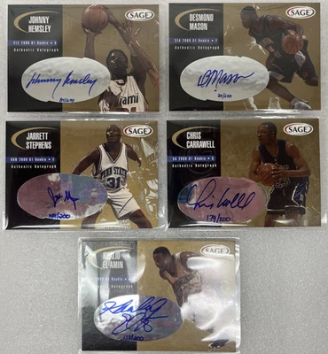 Lote de 5 2000 autógrafos SAGE ORO/200 Mason Hemsley Carrawell Stephens El-Amin Foto 1 de 3